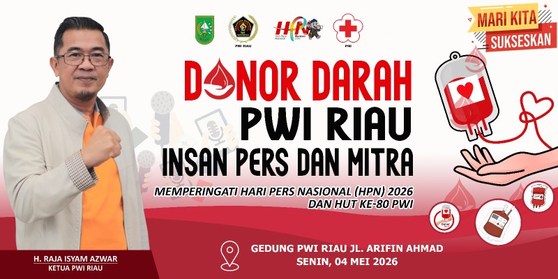 Meriahkan HUT PWI  dan HPN, PWI Riau Adakan Donor Darah Senin Depan